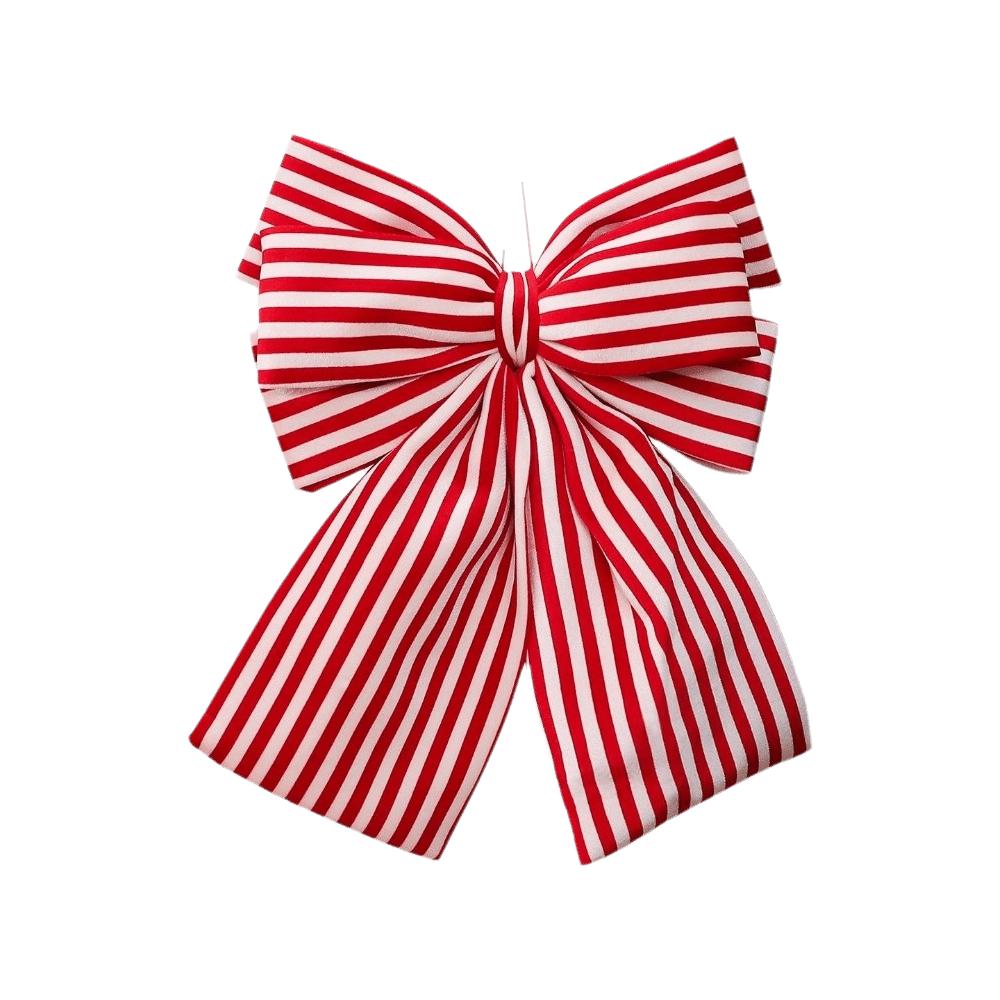 Stripe Christmas Tree Topper Bow DIY Christmas Wreaths Bow Tree Bow with Long Tails  Home Decor