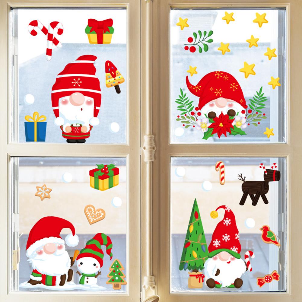 9 Sheets Christmas Window Clings Window Decal Stickers Xmas Holiday Home Decorations For Glass Windows