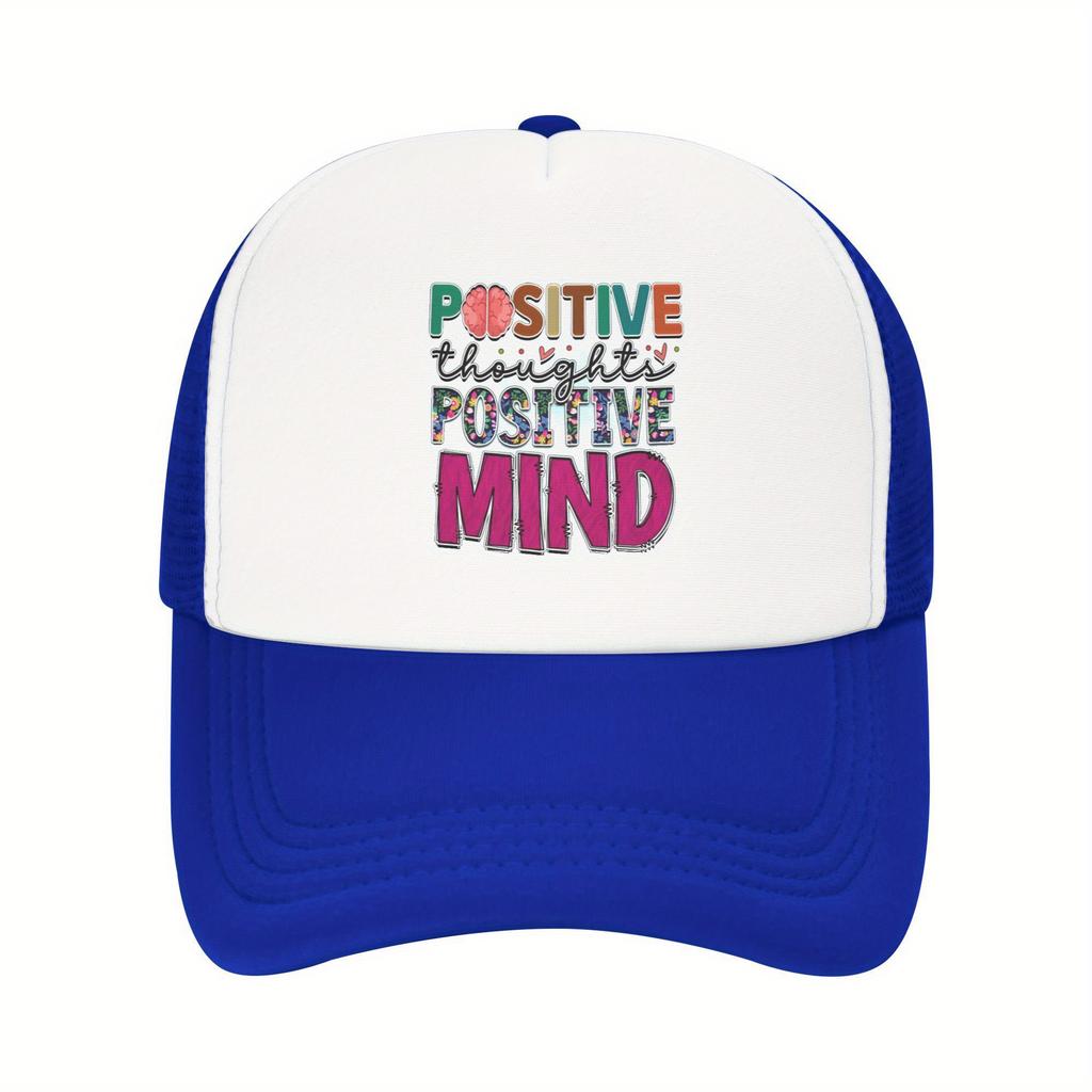 Positive Thoughts Positive Mind Mesh Trucker Cap Breathable Baseball Hat Casual Outdoor Adult Headwear Unisex