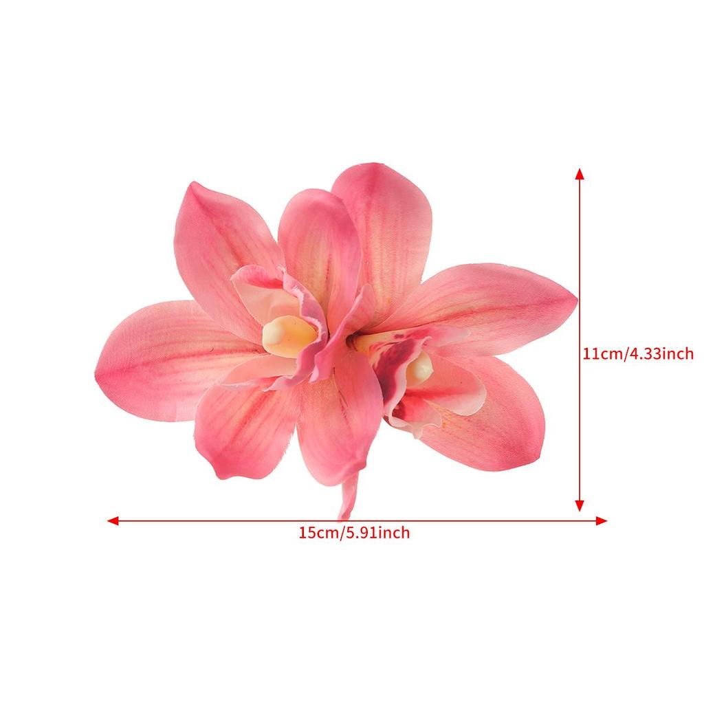 Pinzas para el pelo de orquídea Flor simulada Horquilla pequeña Barrette nupcial Boda en la playa Mujeres Vacaciones Clip floral para el cabello Accesorios para el cabello