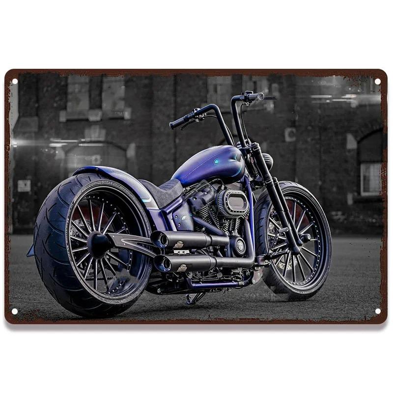 Vintage Amerikanischer Klassiker Motorrad Blechschilder Heim Wanddeko Metallschild Garage Man Cave Bar Dekorative Teller Poster