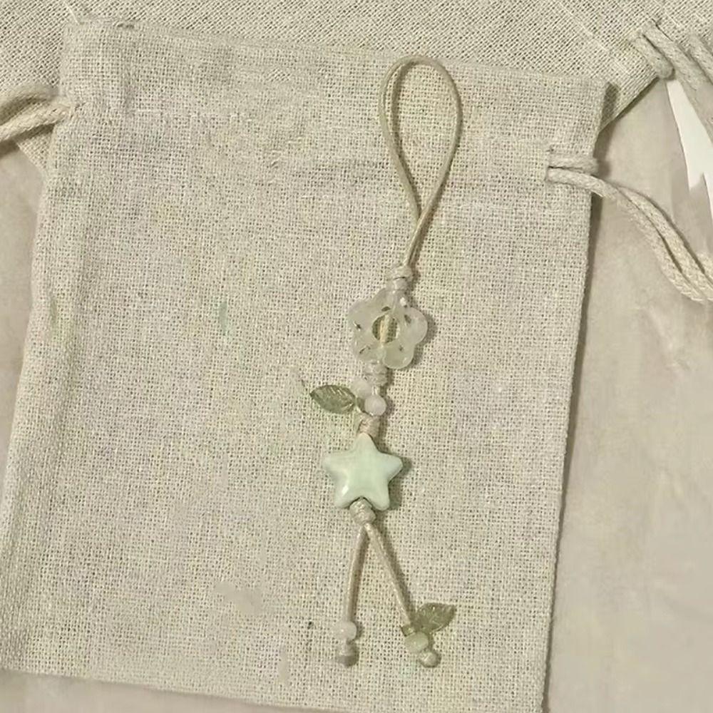 Pastel Colors Star Flower Phone Charm Ceramic Beaded Phone Lanyard Mobile Phone Strap  Women Girls