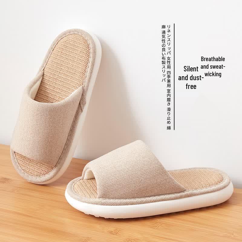 XGGC Japanese Style Unisex Linen Indoor Slippers 39-40