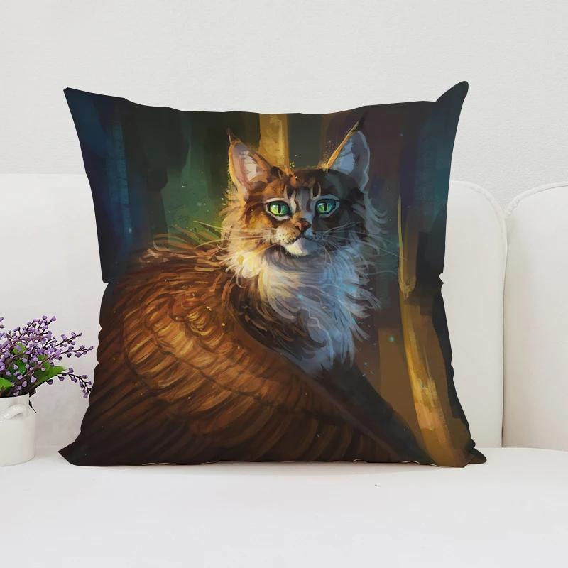 Cute Cat Decorative Pillow Cover 45x45 Cushions Covers Pillowcase 45*45 Bed Pillowcases Cover for Living Room Cushions Cushion