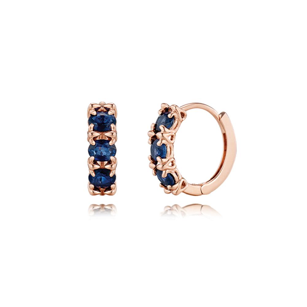 Roseedor Dolce Fantasia Sapphire One-Touch Earrings_222400004