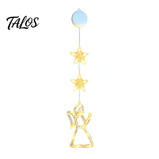 Christmas Tree Pendant Decorations Star Moon Window Hanging Light, Warm LED String Lights, Battery Operated Lamps Decorative Atmosphere Lamp for Home
