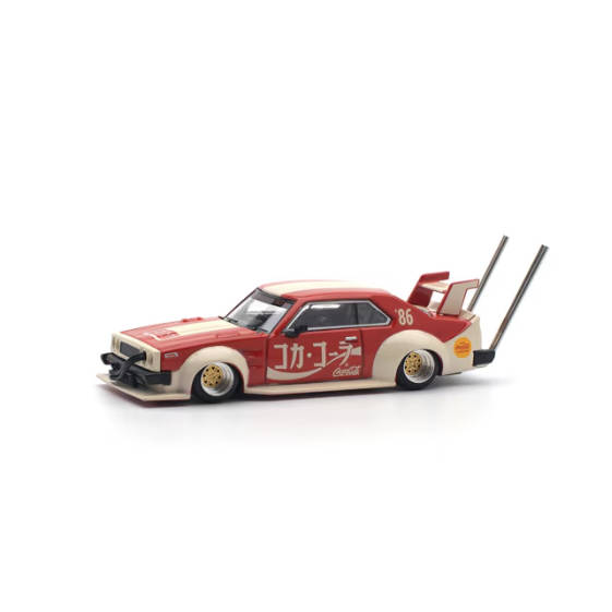 

POP RACE 1:64 Nissan Skyline C210 Bosozoku Style Coca-Cola (JP) Diecast Model Car With Openable Hood In Stock Ready To Ship