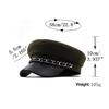 Simple cotton chain flat top duck tongue navy hat women's autumn and winter new fashion versatile British retro hat