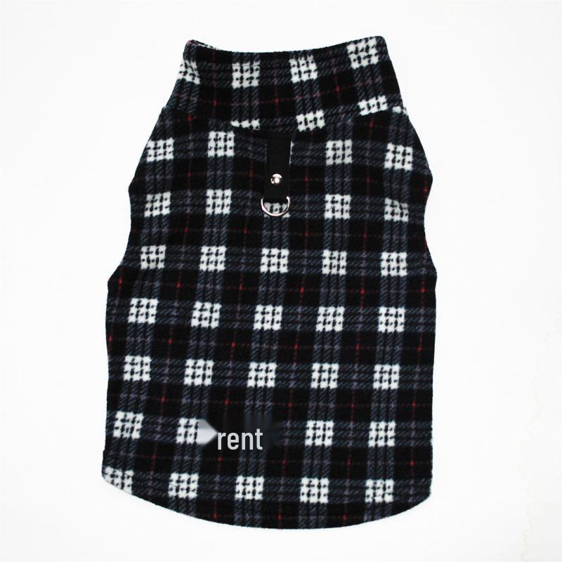 Large Dog Autumn/Winter Fleece Coat with Traction Buckle and Stand Collar