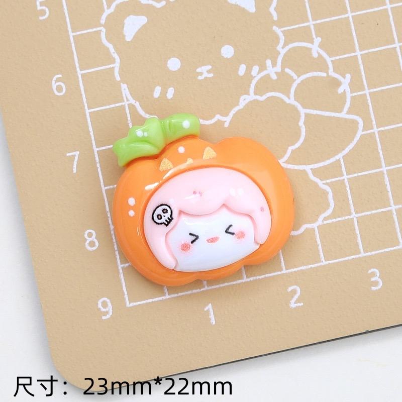 10Pcs New Cute Halloween Pumpkin Ghost Cat Series Flat Back Resin Cabochons Scrapbooking DIY Jewelry Craft Decoration Accessorie
