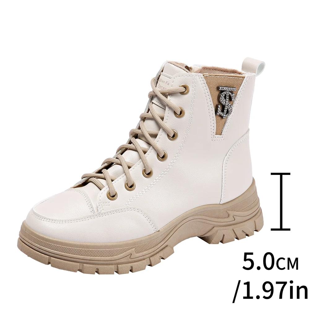 Women's Ankle Boots New Lace Up Platform Shoes for Women Sneakers Outdoor Casual Women's Short Platform Boots Zapatos De Mujer