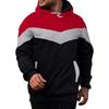 Herre Afslappet Løs Sweatshirt Blokerende Farve Snoretræk Stor Lomme Hættetrøje Sports Sweatshirt