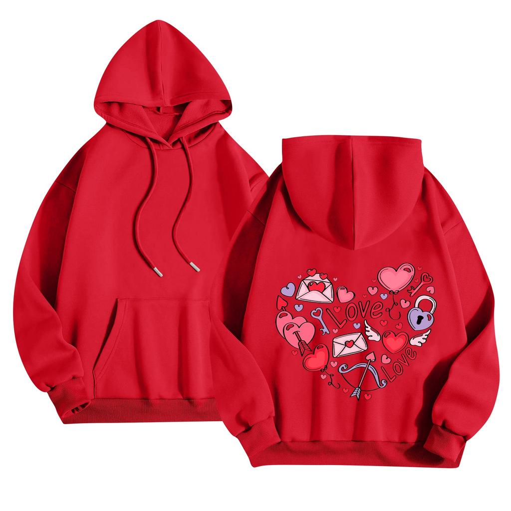 Women's Round Neck Long Sleeve Floral Print Top Hooded Sweatshirt