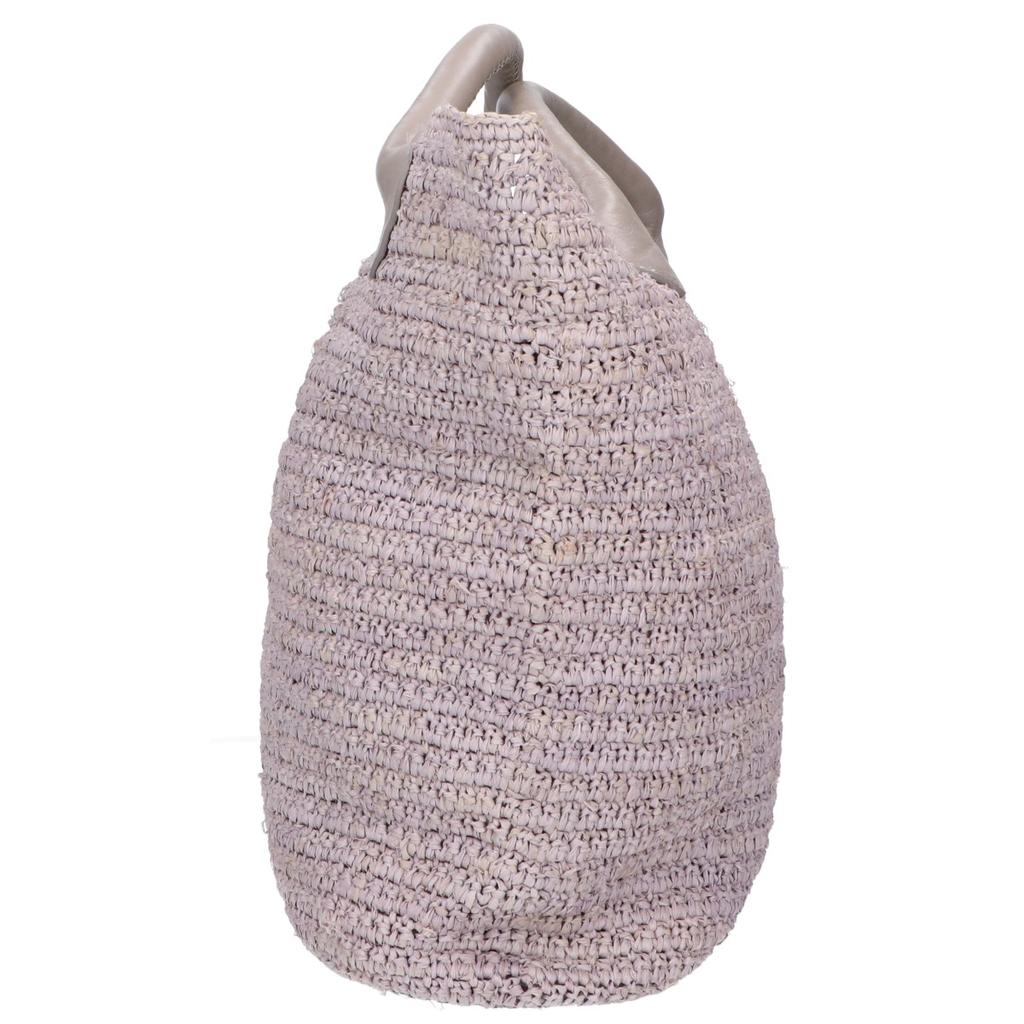 Helen Kaminski Cassia S Raffia X Leather 2-Way Shoulder Bag Tote Bag grayUsed