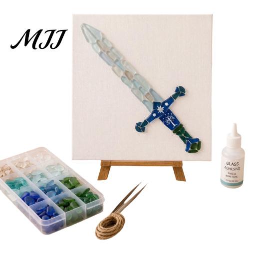Creative Leisure Time Supplies DIY Mosaic Art Kit, Fantasy Circular Door Tile Craft Thoughtful Holiday Gift Sets Sea Glass Kit for Adults Beginners,