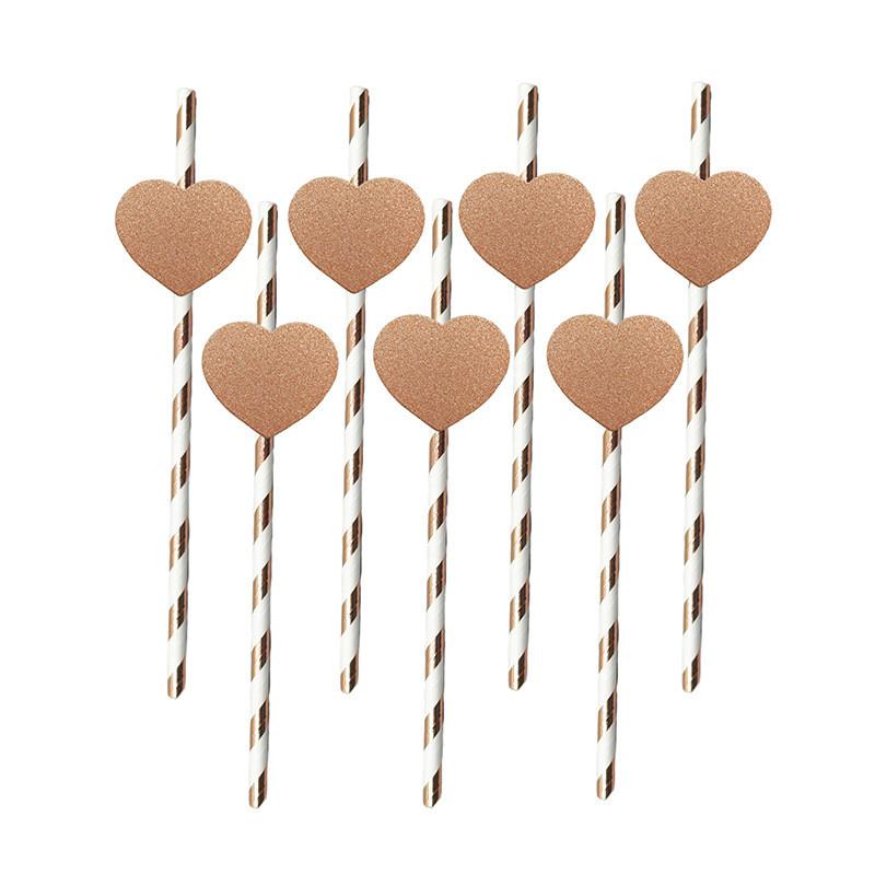 Degradable Heart Party Straws For Weddings And Celebrations With Creative Dessert Decor