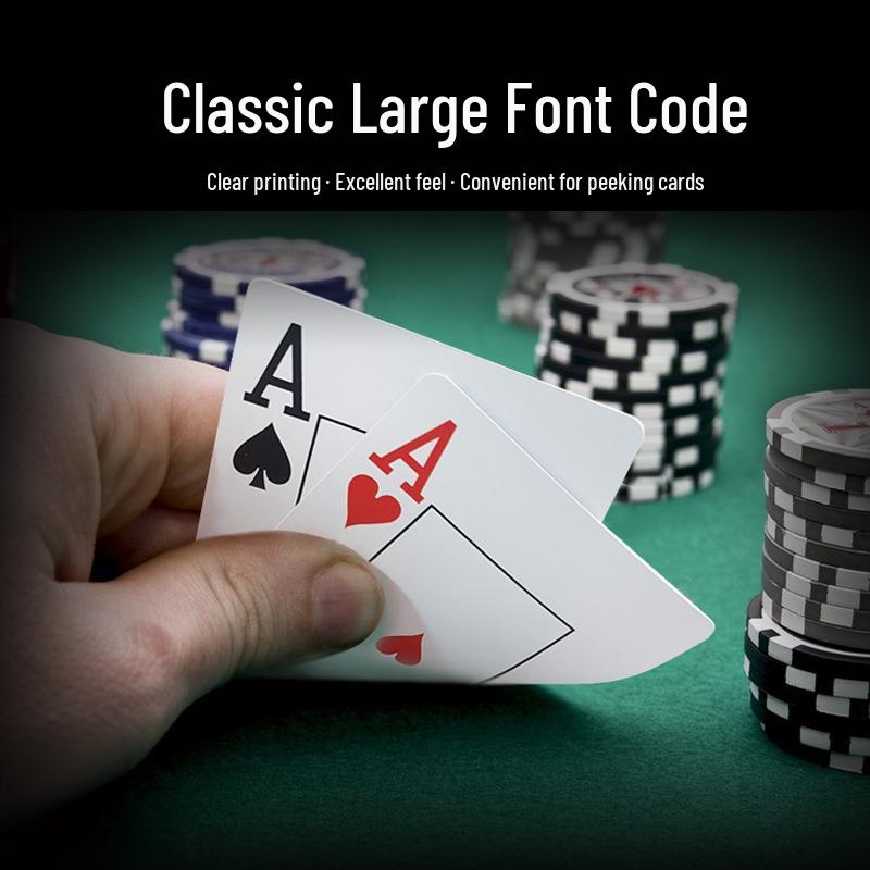 WPT Texas Hold'em High-Grade Plastic Playing Cards, Waterproof & Anti-Fold, Double-Sided Frosted, Full Box.