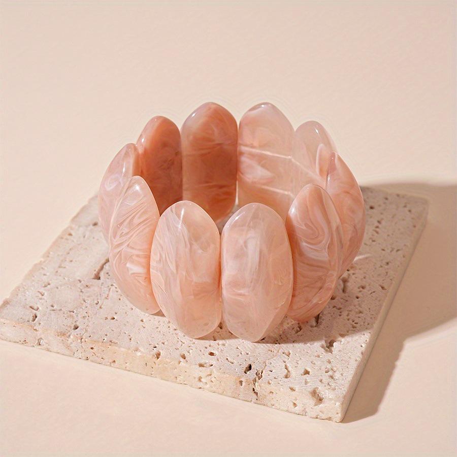 Европейский и американский мраморный овальный акриловый браслет-бенгл - Модное ретро украшение