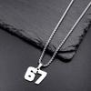 Stainless Steel Chain 67 Number Pendant Necklace For Women Men Lucky Number T Rend Chain Party Jewelry Gifts 67 Necklace