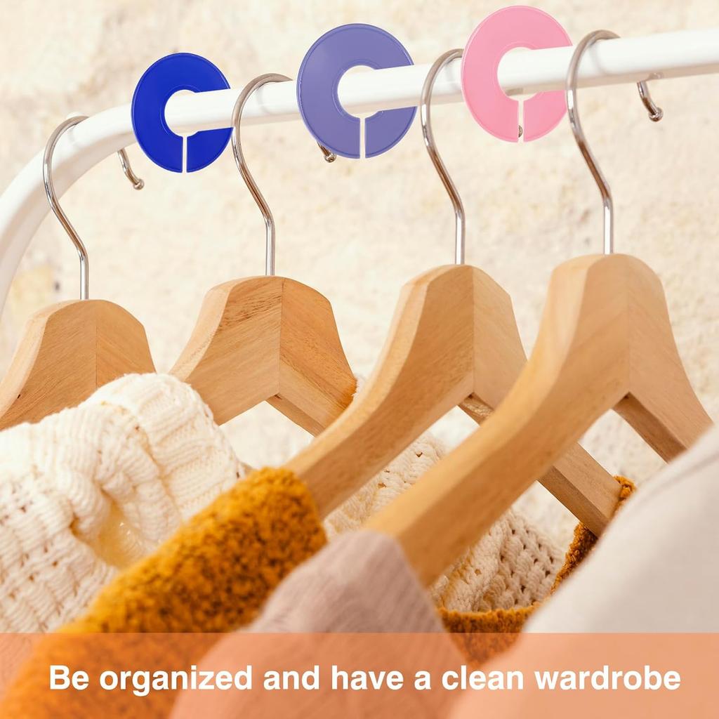 Giantree 10 Pcs Closet Dividers for Hanging Clothes, Color Plastic Rack Dividers Round Clothes Closet Labels Reble Separators
