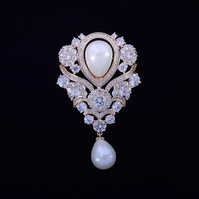 Droplet Style Brooch Simulation Pearl Coat Dress Accessories