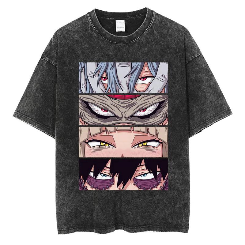 Washed Anime My Hero Academia Bakugo Katsuki TShirt Men Women Fashion Harajuku Manga T Shirts Oversized Cotton Casual T Shirt