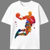 Rainbow Splatter Basketball Player Print Minimalist Retro Preppy Streetwear