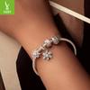 Bright Heart Beaded Diy Bracelet Beaded Charm925 Silver Bead Accessories