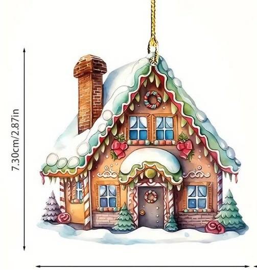 

Мультяшная Красочная Акриловая Рождественская Елка Санта Клаус Подвесное Украшение для Декора Дома