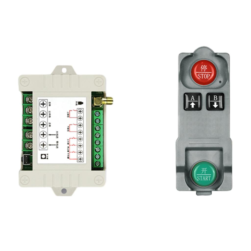 433MHz Trådløse Fjernkontrollbrytere 12V-36V/220V 2-kanals Mottakermodul med 2-kanals Fjernsender-sett