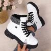 Fashion Fashion Cotton Boots Winter New Round Toe Platform Anti-Slip Wear-Resistant Booties  Style Fleece Thickened Warm Cotton Shoes