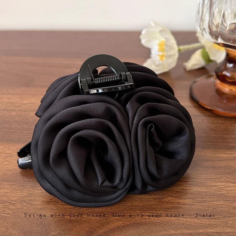 

Flower HairpinRose Hairpin Back of The Head Shark Hairpin Hair Clip Headwear Hair Accessory чорний