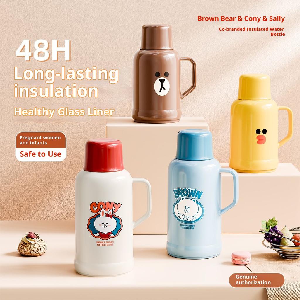 Gianxi Dormitory Household Large Capacity Insulated Water Bottle Corinne Rabbit Sally Chicken Brown Bear Warm Bottle