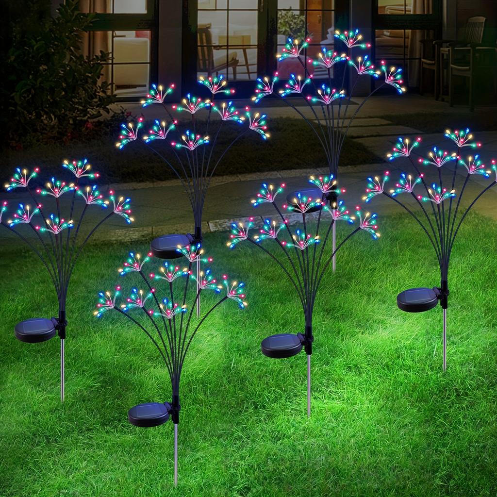 Solar WaterproSwaying Starburst Garden Lights for Outdoor Decor, Ideal for Yard, Patio, Pathways. Perfect Gift for Women, Warm White