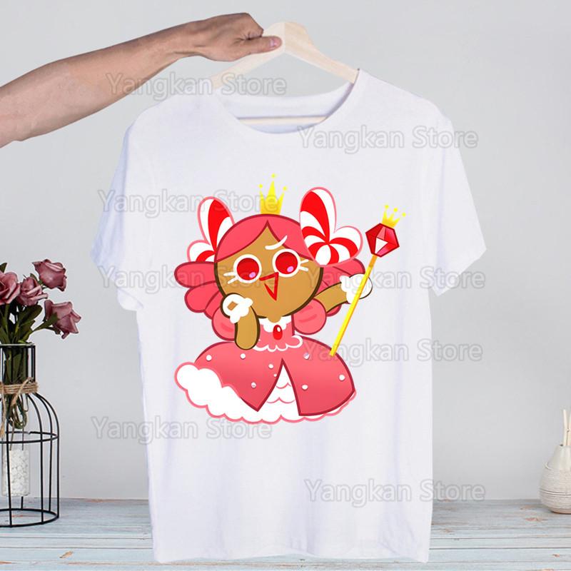 Shadow Milk Cookie Run Kingdom Pure Vanilla Cookie Men's Casual T-shirt High-fashioned Short-sleeved Men's T-shirt Men's Shirt