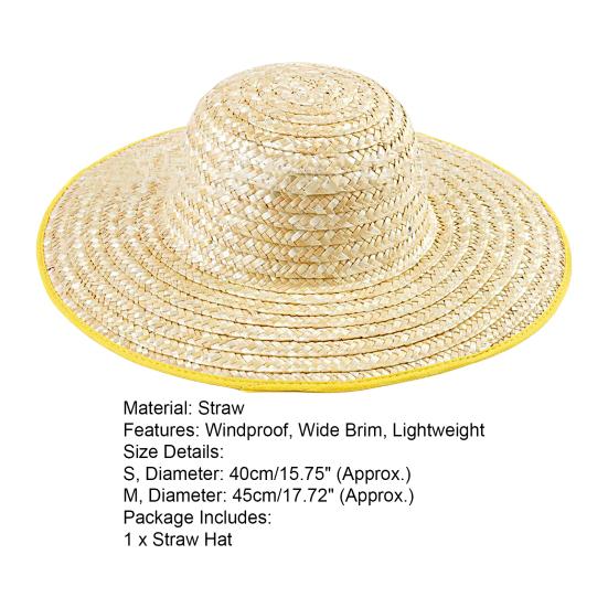 Cappello di Paglia Traspirante a Tesa Larga Comodo Anti-UV Protezione Solare Cappello Parasole per Pesca