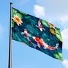 1pc of Vibrant Carp Flag with Lotus Flower - % Polyester, Windproof and Weather-resistant, Suitable for Outdoor Use by Activists and Supporters, Outdo
