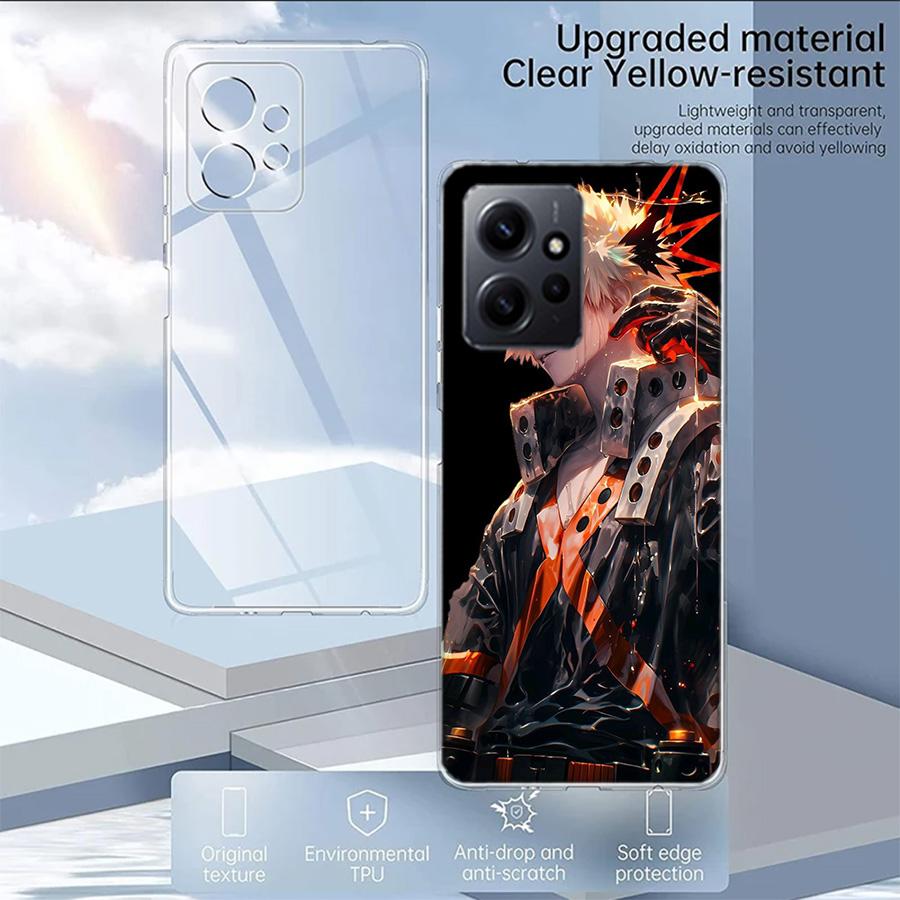 My Hero Bakugou Katsuki Phone Case For Redmi Note 14 15 Pro 5G 13 12 Pro Plus 11 11T 11E 11S 10 Pro 10S 9 9S Cover Cell Clear TP