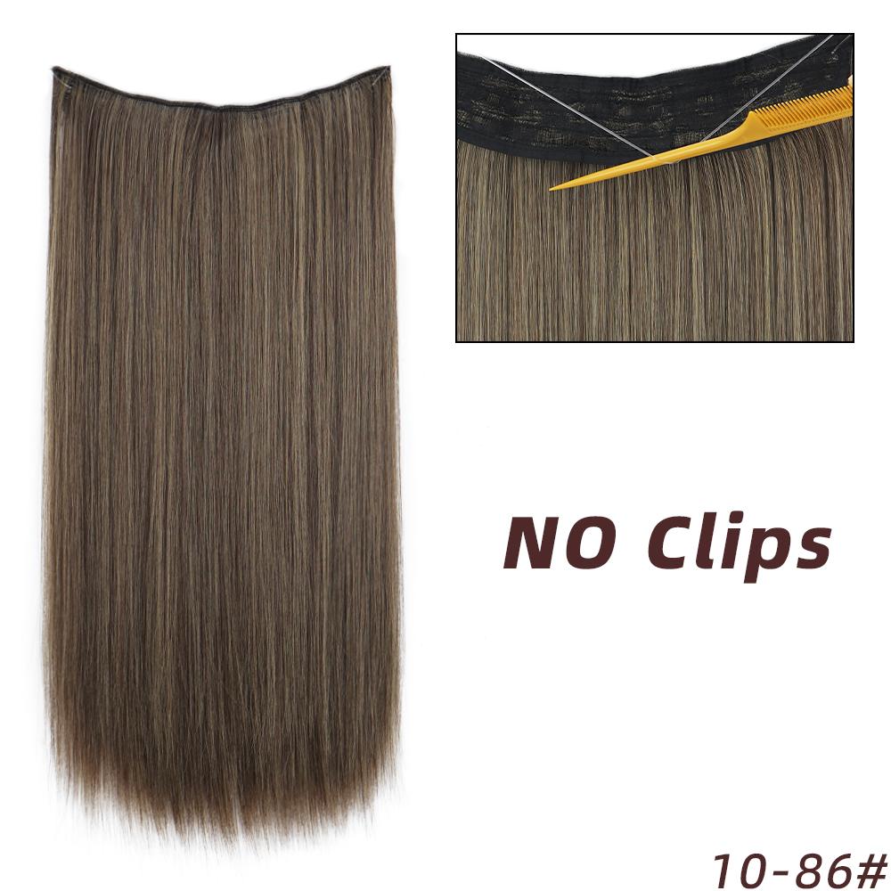 MISSQUEEN Lung drept Blond deschis Culori mixte Extensii de păr invizibile Fibră sintetică Purtare zilnică Fără agrafe Postiță