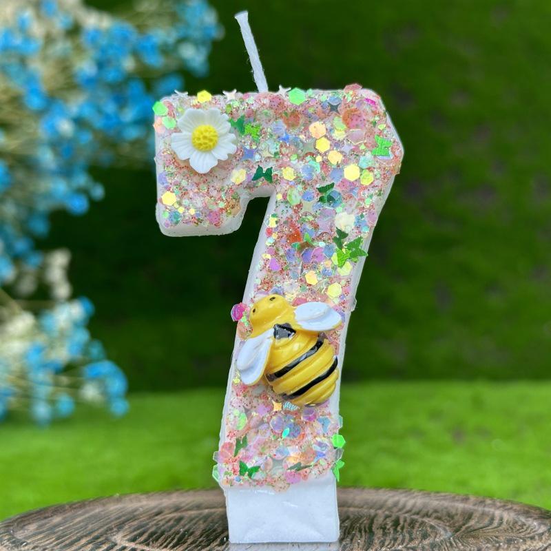 HEEIN Temu Digital Bee Wasp Birthday Candle Cake Decoration