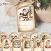40pcs, Christmas tags, gift labels, party decorations, DIY, packaging embellishments, greeting cards, party cards, jute twine