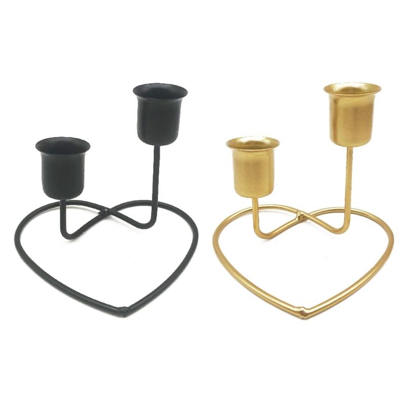 Iron Candle Holder Metal Candlestick Candle Holder Christmas Decors 1PC Heart shaped