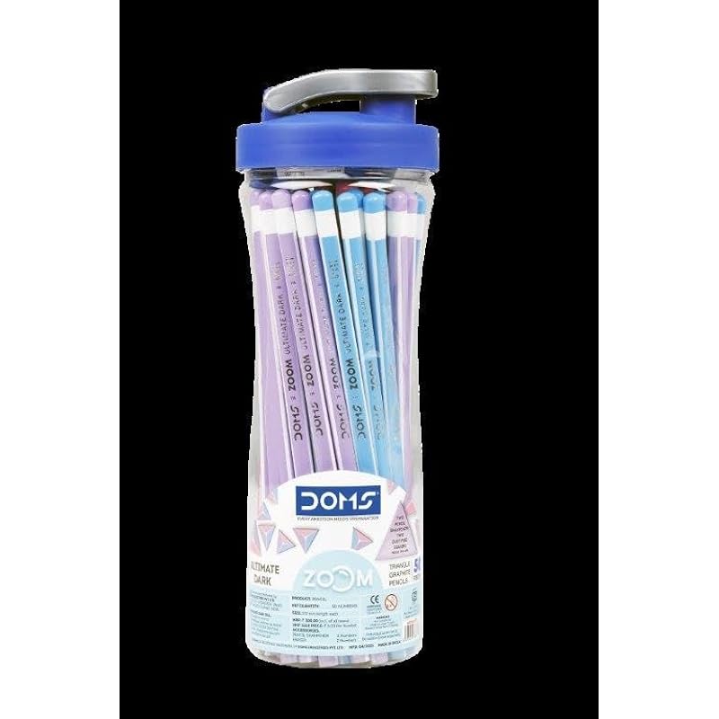 Doms Zoom Triangle Pencil 50 Pcs Sipper, Black чёрный