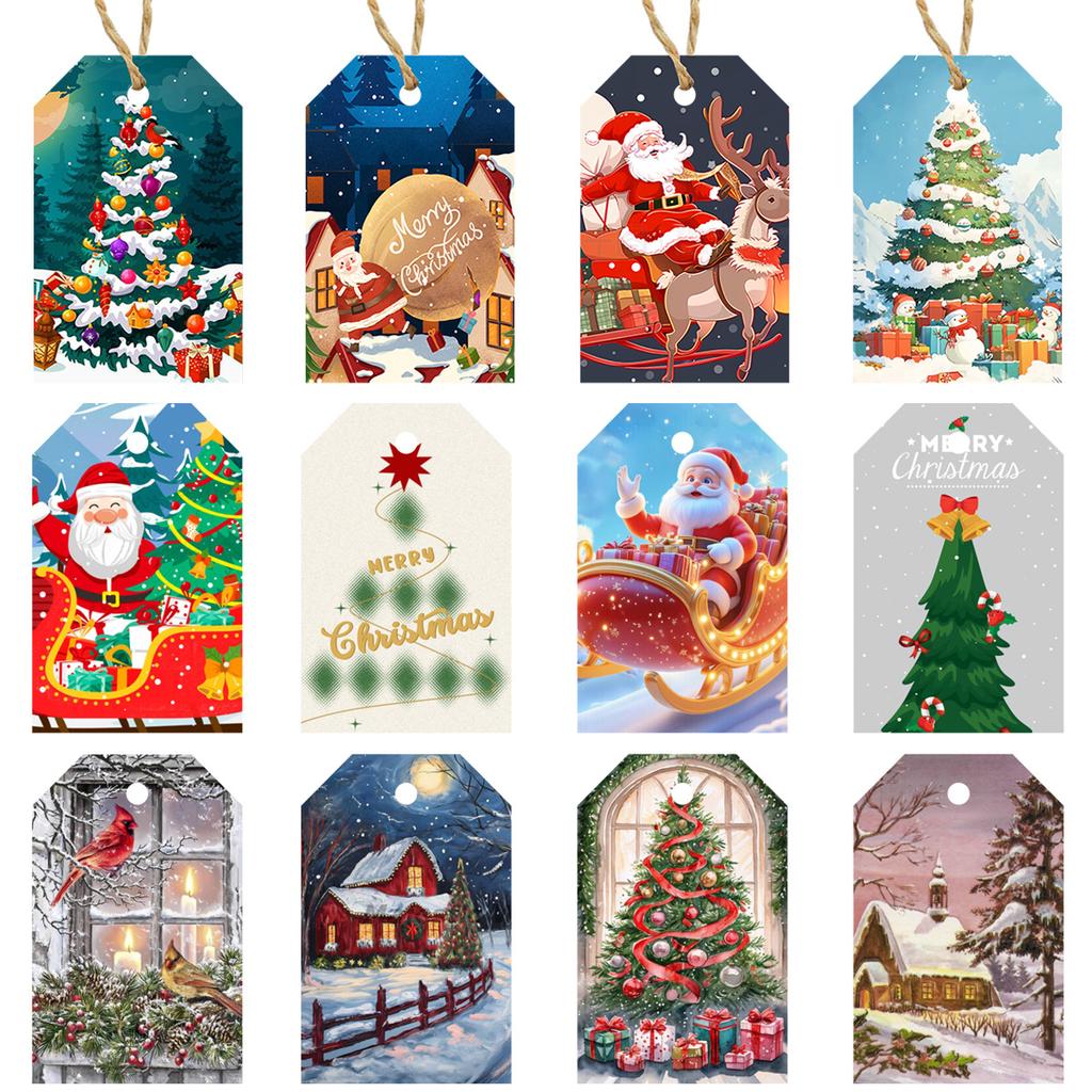 Christmas Party Decoration Label Card Christmas Tree Old Man Gift Gift Hemp Rope Listing