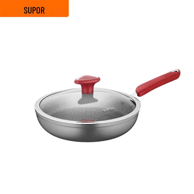 Supor 28cm Non-stick Skillet with Lid and Thermo-Spot