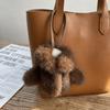Unique Multipurpose Faux Rabbit Fur Keychain Clothing-Shaped Soft Fluffy Pendant Key Ring Cute Small Size Bag Charm Women