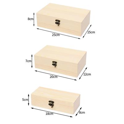 Caja de Almacenamiento de Madera S/M/L Caja de Madera de Almacenamiento Decorada