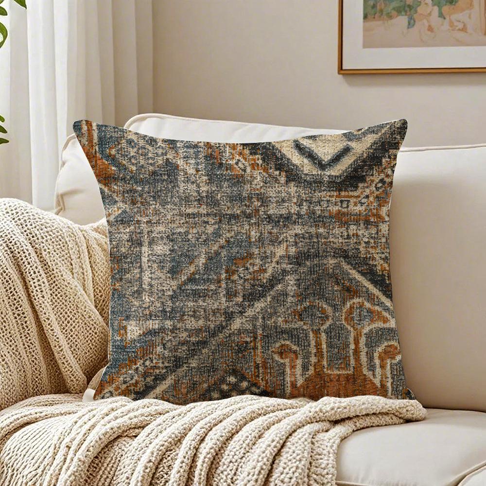 Moroccan Style Art Pillow Case Double-Sided Plush Sofa Cushion Covers Organic Breathable Invisible Zipper