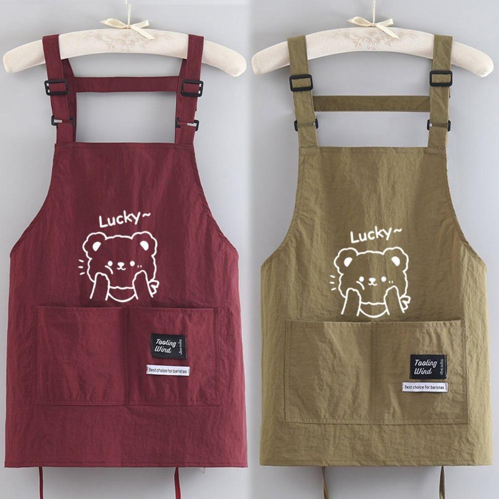 Anti-fouling Chef Apron Waterproof Cooking Baking Bibs Portable Kitchen Apron  for Home Kitchen