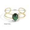 18K Gold-Inlaid Stainless Steel Hollow Line Bracelet with Stone - Elegant Fashion Jewelry for Women